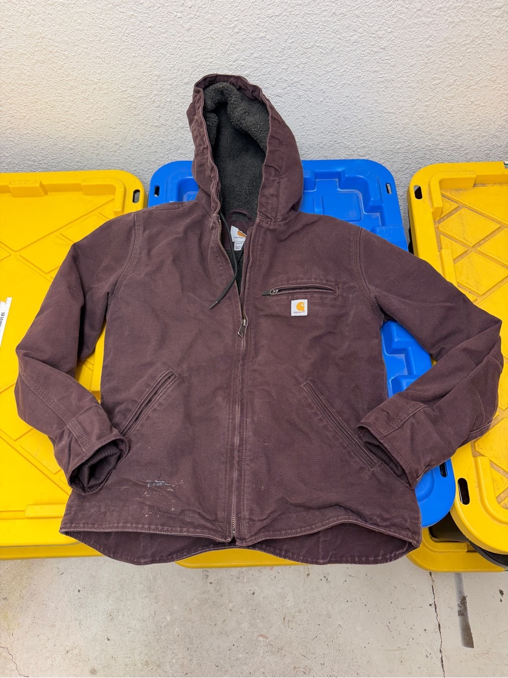 Carhartt purple Sherpa lined zip up jacket